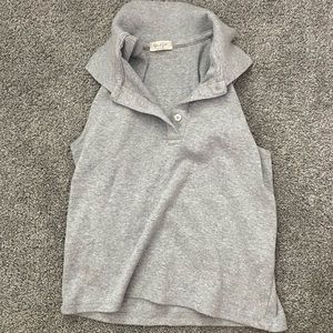 Brandy Melville grey collared tank top